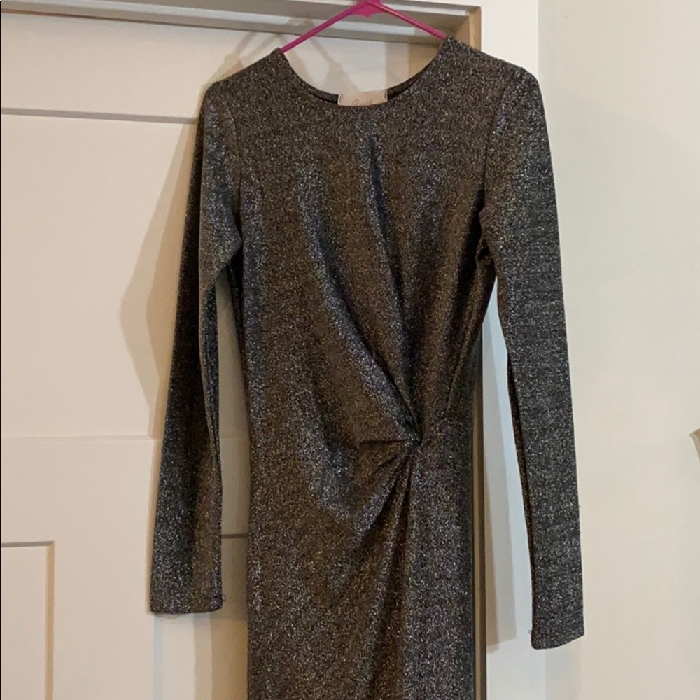 Knee length silver sparkle dress